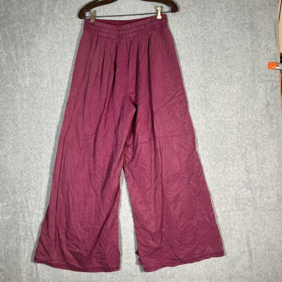 Free People Movement Ab Tracker Pants Womens Small Acai Wide Leg Split Flowy - Picture 11 of 16